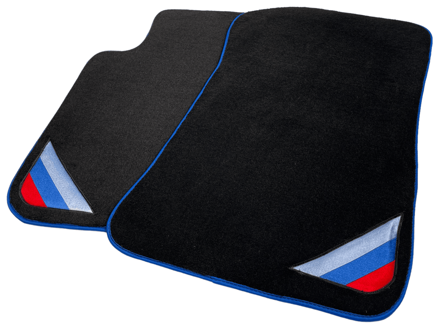 Black Floor Mats For BMW X1 Series E84 With Blue Trim - AutoWin
