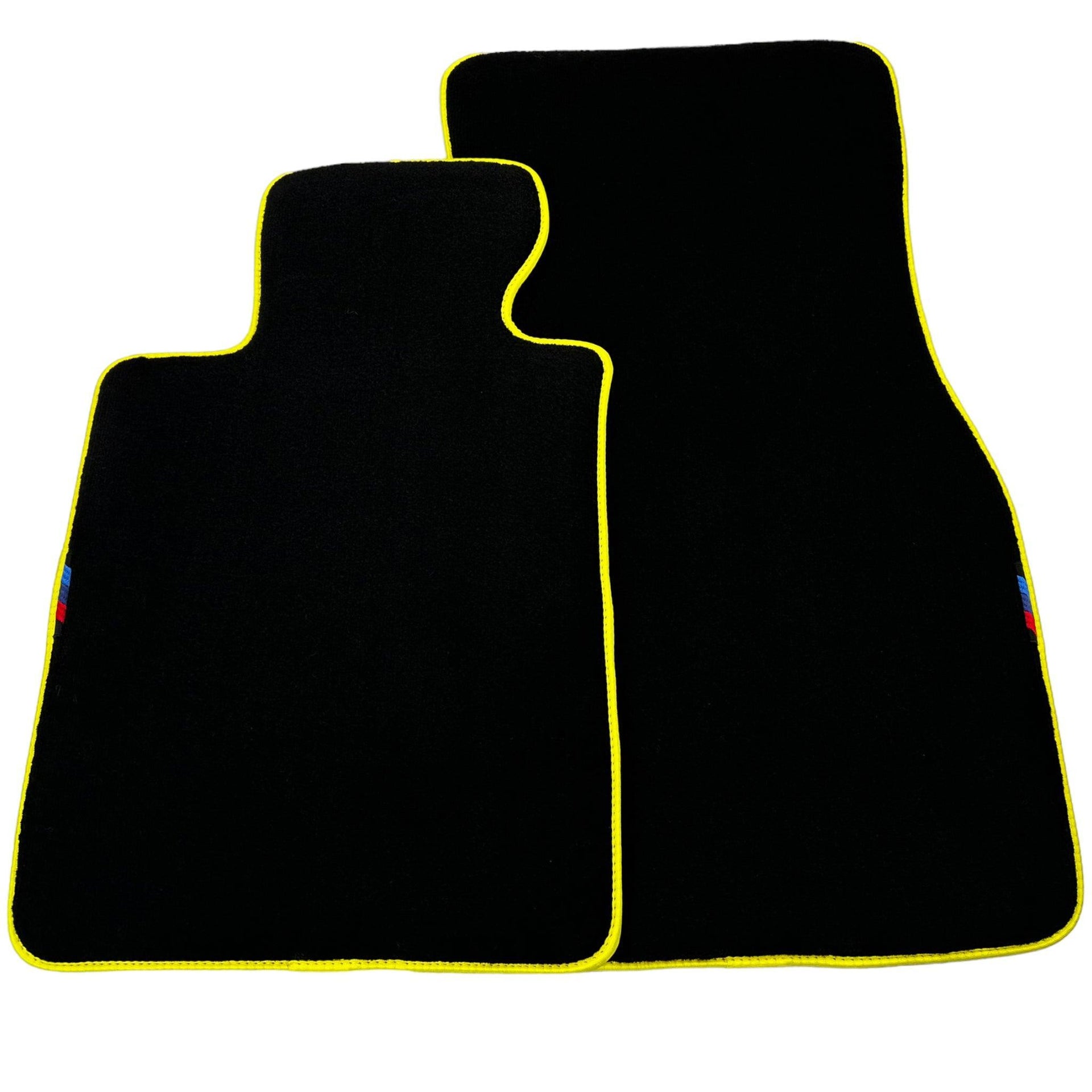 Black Floor Mats For BMW X5 Series E70 | Yellow Trim - AutoWin