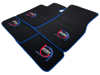 Black Floor Mats For BMW X5M F85 SUV ER56 Design Limited Edition Blue Trim - AutoWin