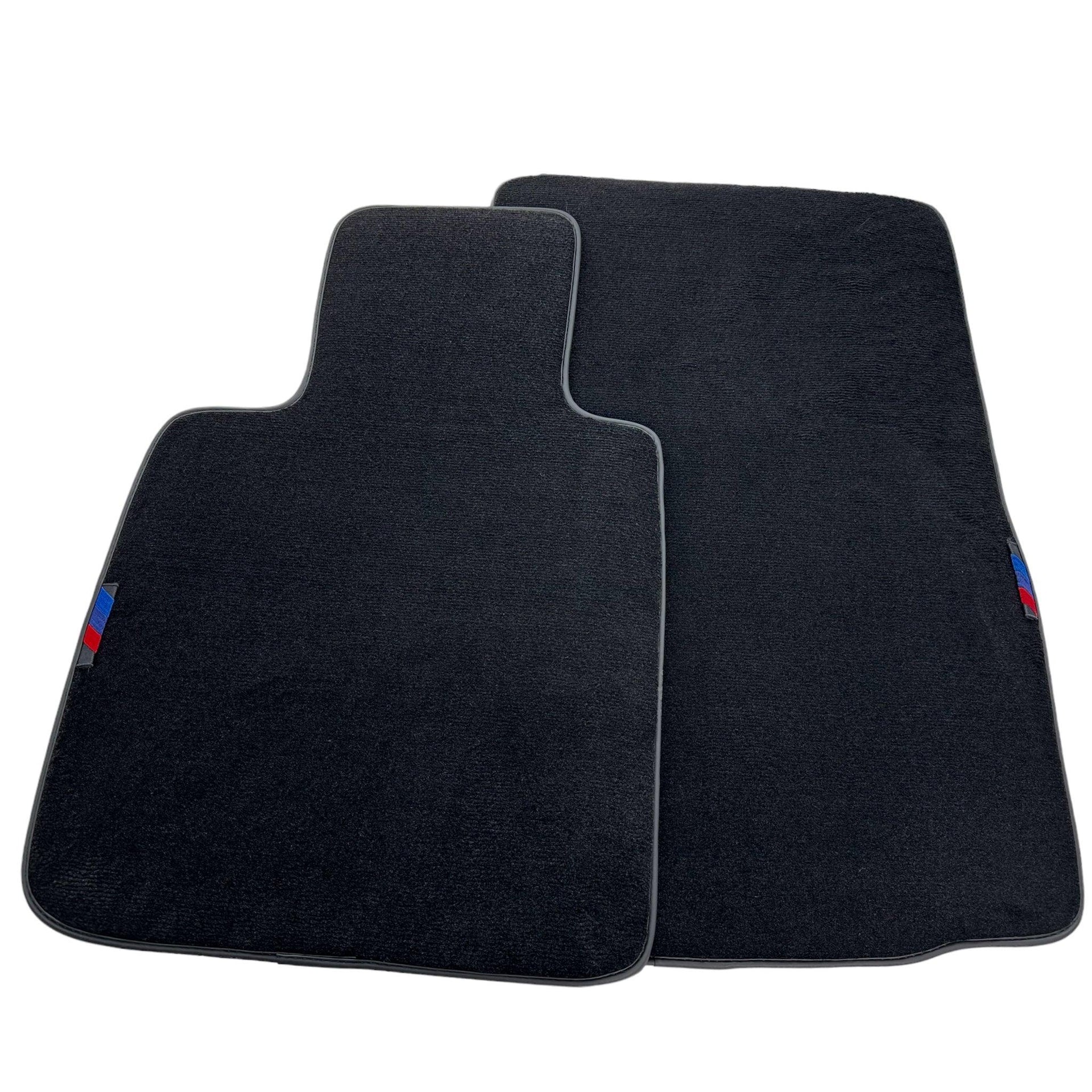 Black Floor Mats For BMW Z4 Series E85 Convertible (2003-2008) With 3 Color Stripes Tailored Set Perfect Fit - AutoWin