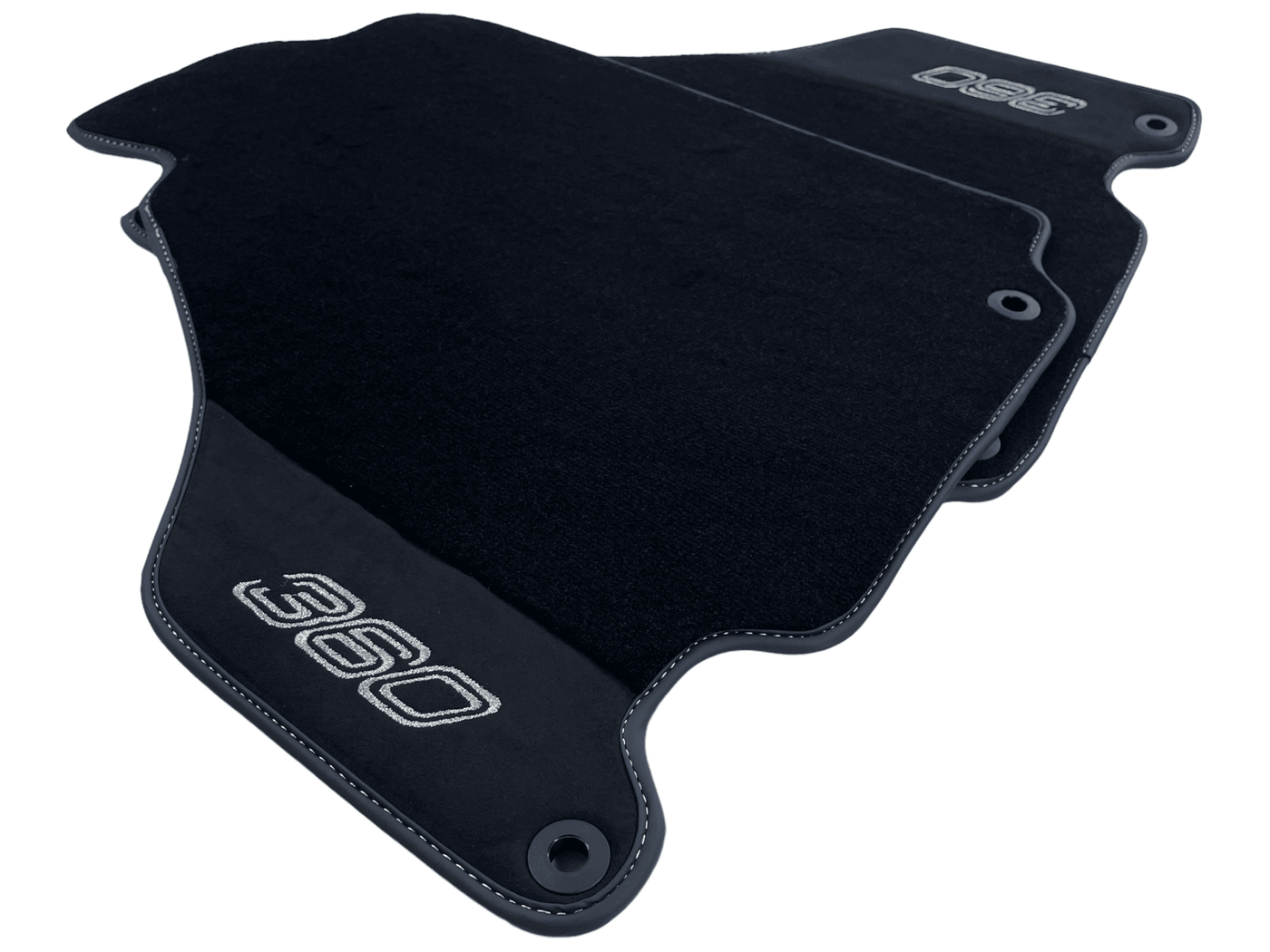 Black Floor Mats For Ferrari 360 Modena 1999-2005 With Alcantara Leather - AutoWin