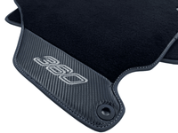 Black Floor Mats For Ferrari 360 Modena 1999-2005 With Carbon Fiber Leather - AutoWin