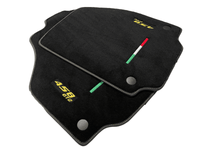 Black Floor Mats For Ferrari 458 Gt2 2012-2015 Yellow Sewing - AutoWin