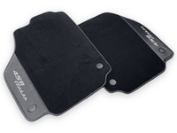 Black Floor Mats For Ferrari 458 Italia 2009-2015 With Carbon Fiber Leather - AutoWin