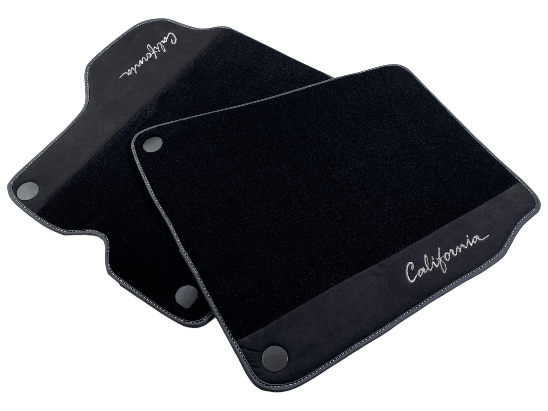 Black Floor Mats For Ferrari California 2008-2014 With Alcantara - AutoWin