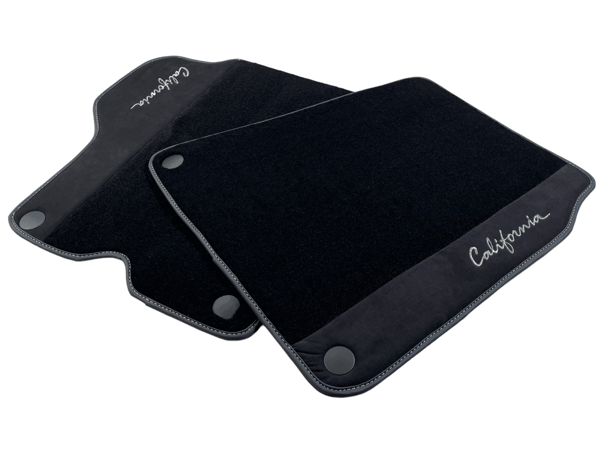 Black Floor Mats For Ferrari California 2008-2014 With Alcantara - AutoWin