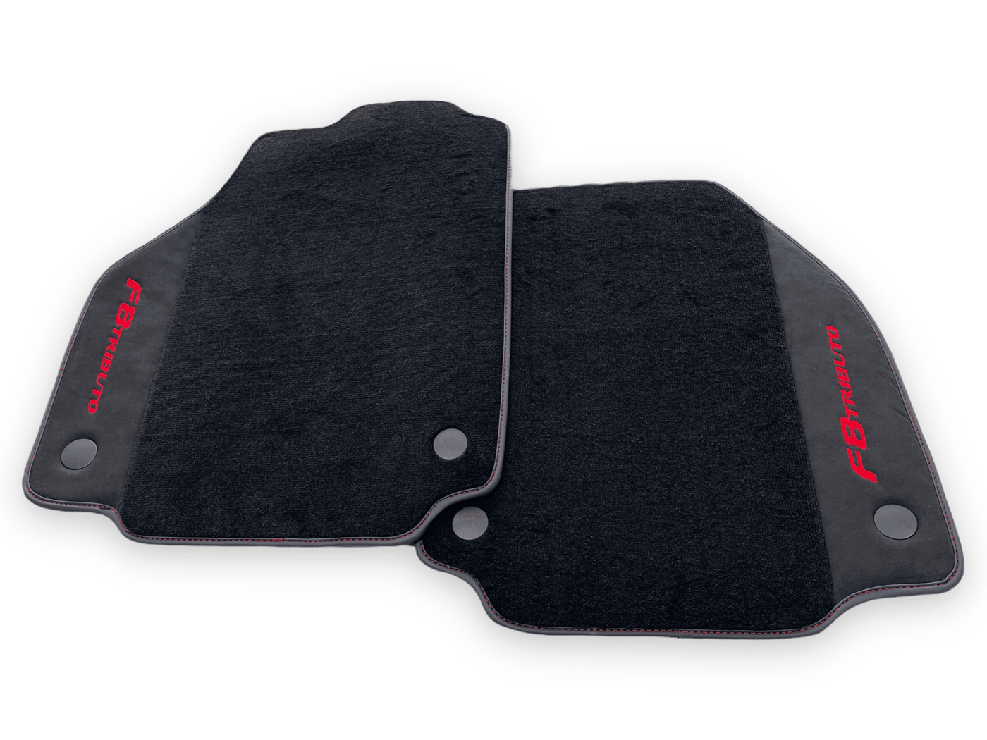 Black Floor Mats For Ferrari F8 Tributo 2019-2022 With Alcantara Leather - AutoWin