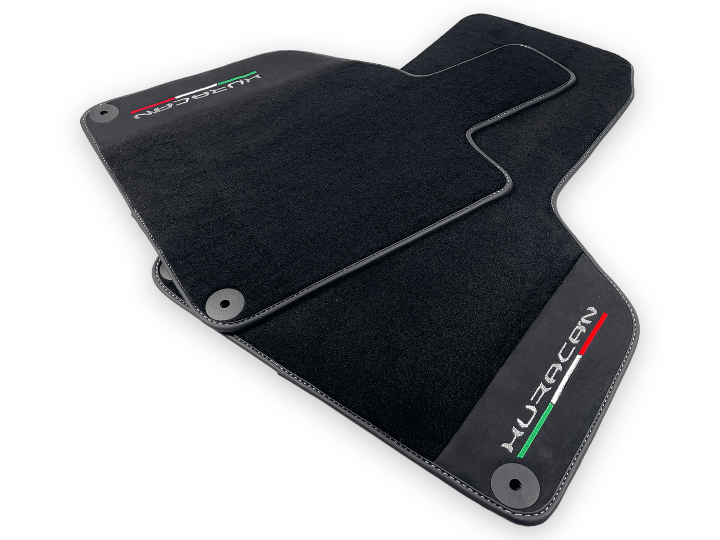Black Carpet Floor Mats for Lamborghini Huracan with Alcantara Leather - AutoWin