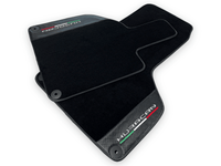 Black Floor Mats for Lamborghini Huracan With Carbon Fiber Leather - AutoWin
