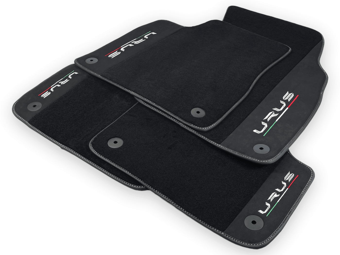 Black Floor Mats For Lamborghini Urus With Alcantara Leather - AutoWin