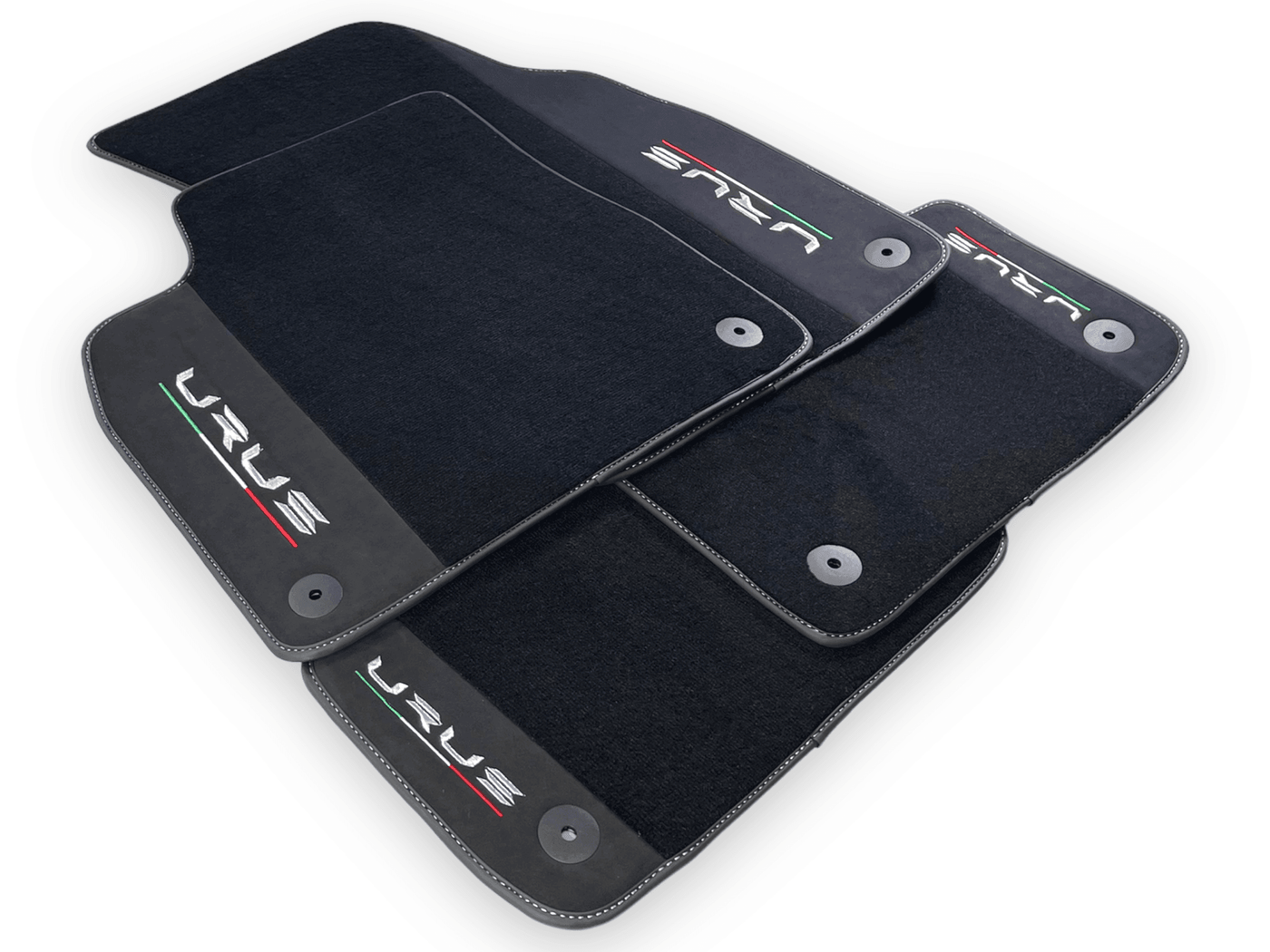 Black Floor Mats For Lamborghini Urus With Alcantara Leather - AutoWin