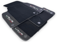 Black Floor Mats For Lamborghini Urus With Alcantara Leather - AutoWin