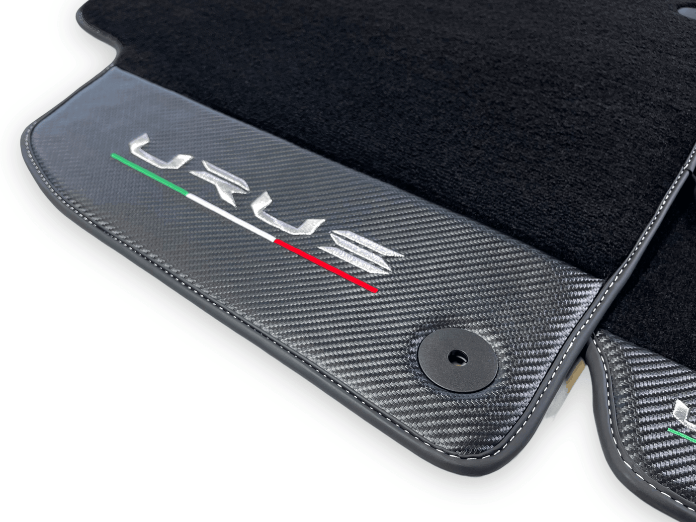Black Floor Mats For Lamborghini Urus With Carbon Fiber Leather - AutoWin