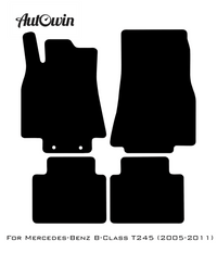 Black Floor Mats For Mercedes Benz B-Class T245 (2005-2011) | AutoWin Edition - AutoWin