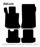 Black Floor Mats For Mercedes Benz C-Class C204 Coupe (2011-2015) | Fighter Jet Edition - AutoWin