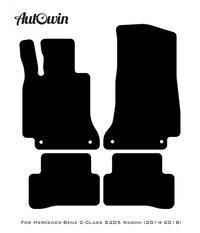 Black Floor Mats For Mercedes Benz C-Class S205 Wagon (2014-2018) | Fighter Jet Edition - AutoWin