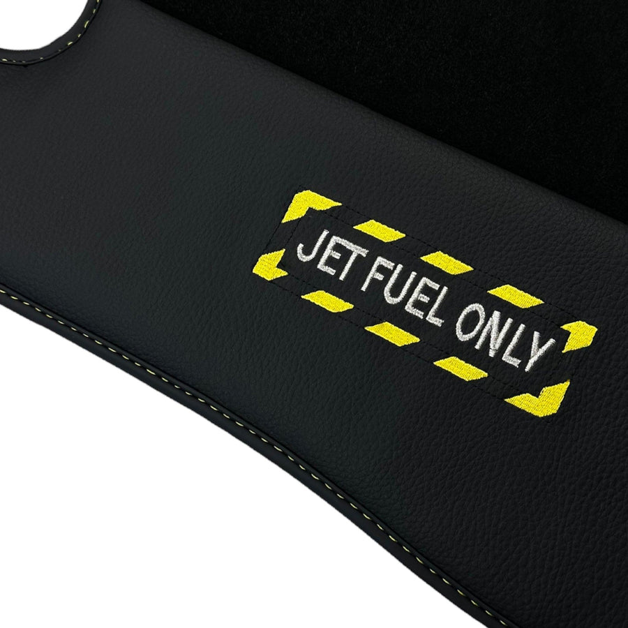 Black Floor Mats For Mercedes Benz C-Class S205 Wagon Facelift (2018-2023) Hybrid | Fighter Jet Edition - AutoWin