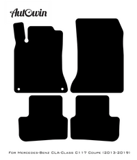 Black Floor Mats For Mercedes Benz CLA-Class C117 Coupe (2013-2019) | AutoWin Edition - AutoWin