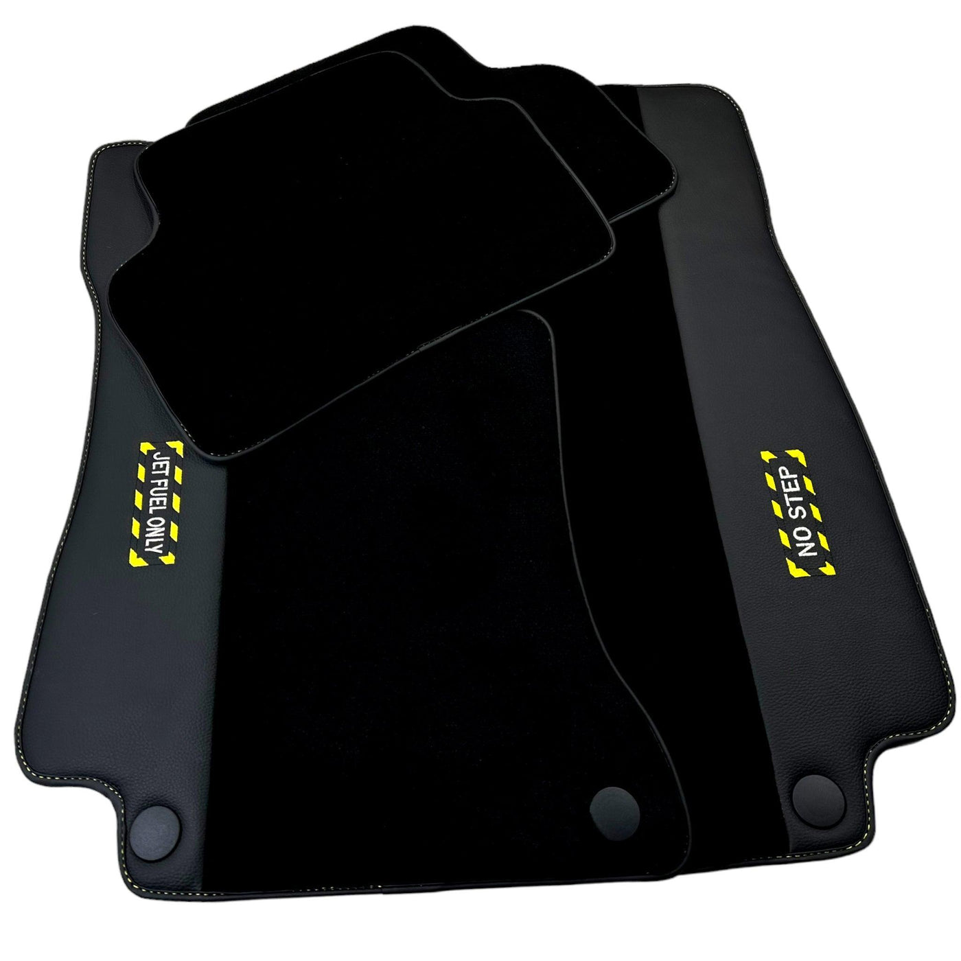 Black Floor Mats For Mercedes Benz CLK-Class A208 Convertible (1998-2003) | Fighter Jet Edition - AutoWin