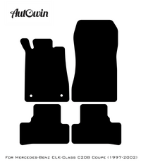 Black Floor Mats For Mercedes Benz CLK-Class C208 Coupe (1997-2002) | AutoWin Edition - AutoWin