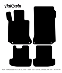Black Floor Mats For Mercedes Benz E-Class A207 Convertible Facelift (2013-2017) | AutoWin Edition - AutoWin