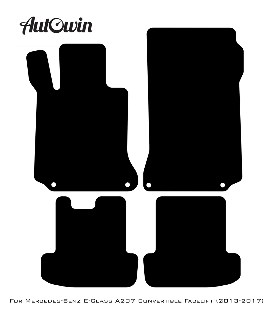Black Floor Mats For Mercedes Benz E-Class A207 Convertible Facelift (2013-2017) | Fighter Jet Edition - AutoWin