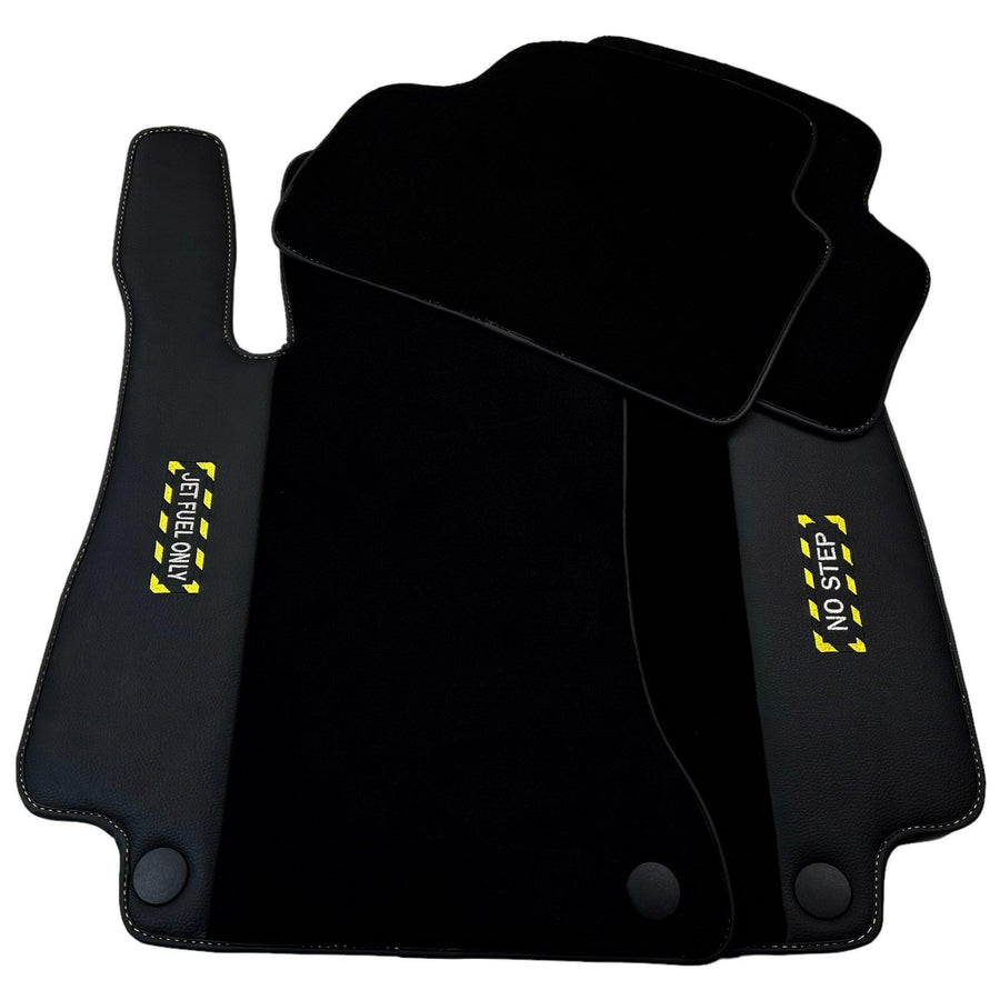 Black Floor Mats For Mercedes Benz E-Class C238 Coupe (2017-2023) | Fighter Jet Edition - AutoWin