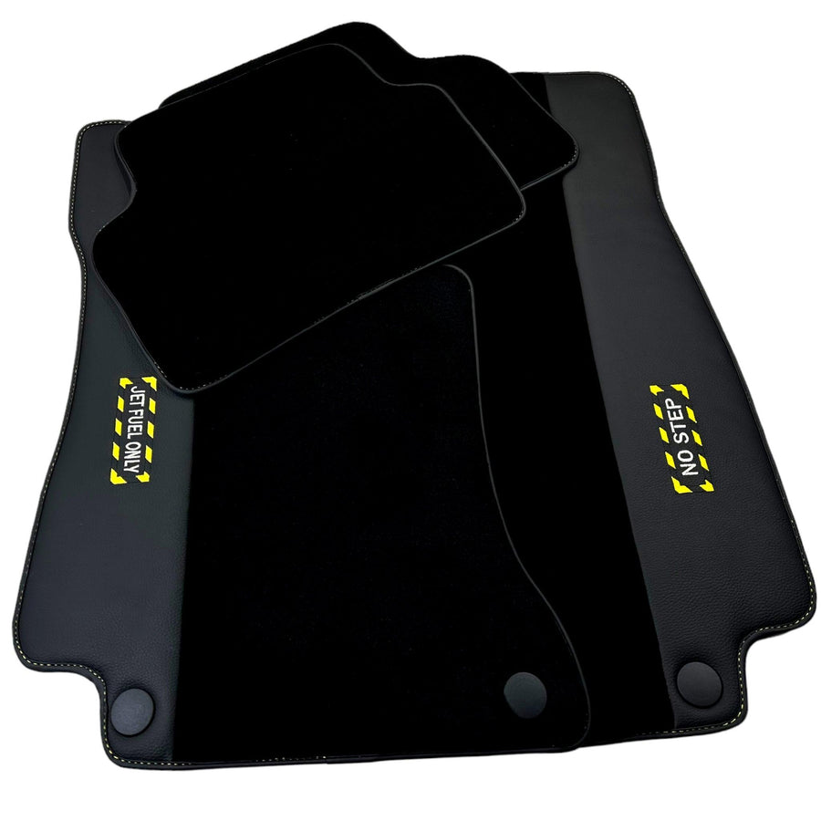 Black Floor Mats For Mercedes Benz E-Class C238 Coupe (2017-2023) | Fighter Jet Edition - AutoWin