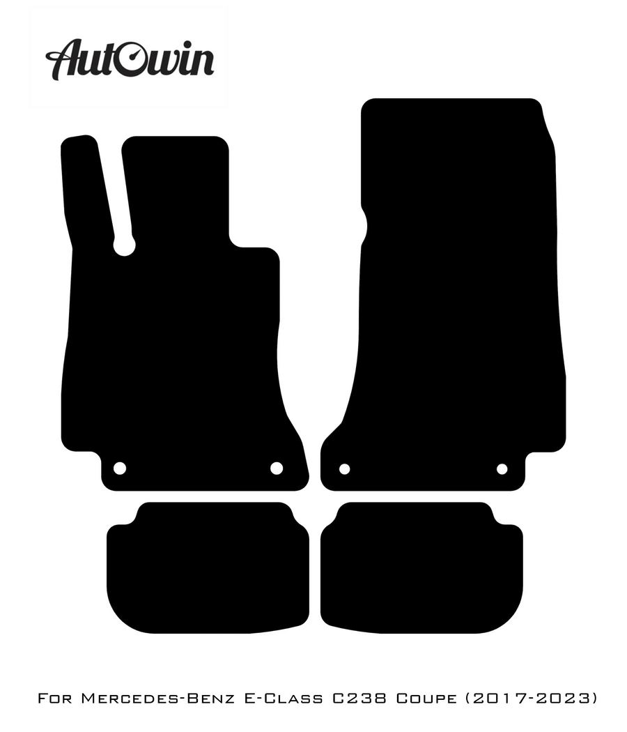 Black Floor Mats For Mercedes Benz E-Class C238 Coupe (2017-2023) | Fighter Jet Edition - AutoWin