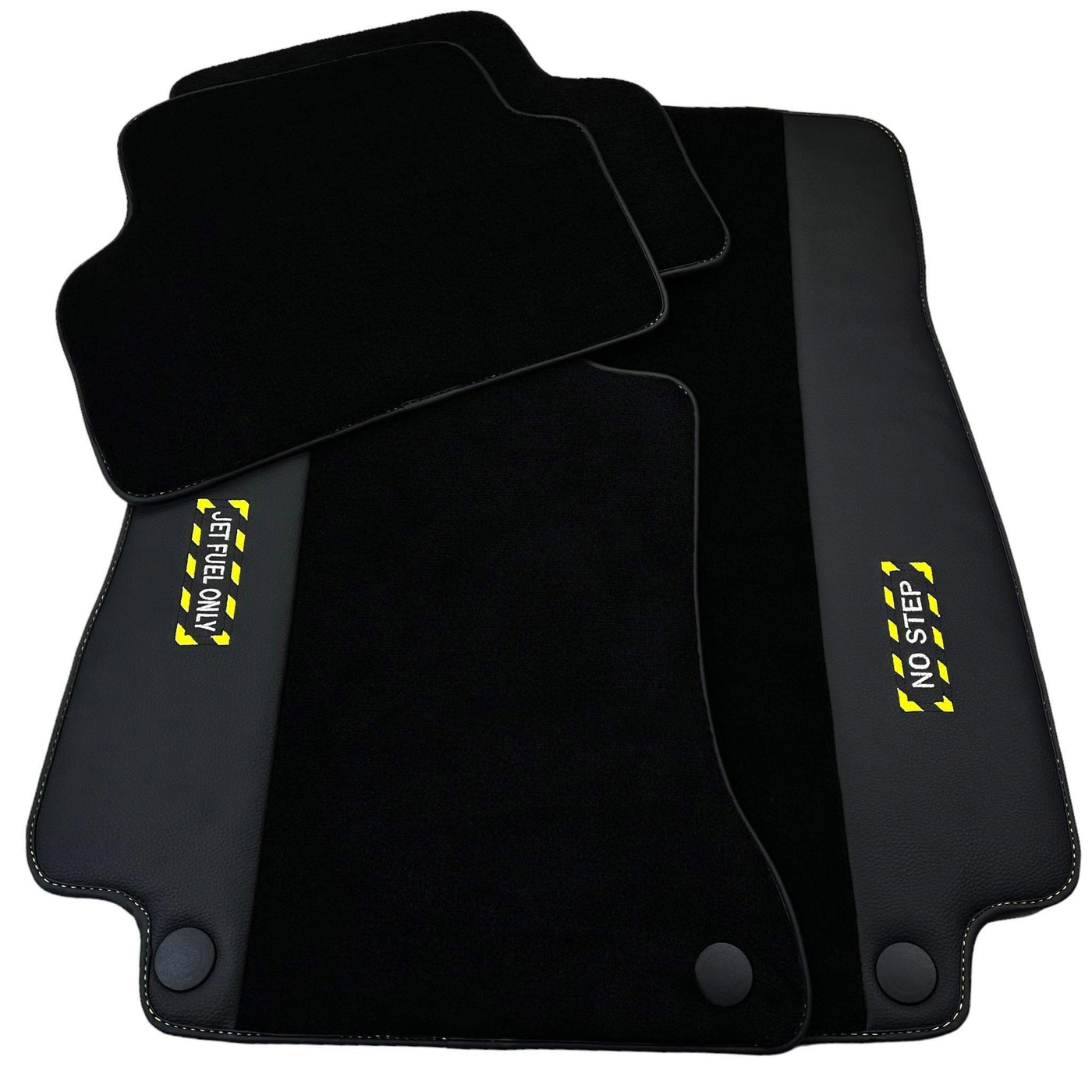 Black Floor Mats For Mercedes Benz E-Class W211 Sedan 4Matic (2002-2009) | Fighter Jet Edition - AutoWin