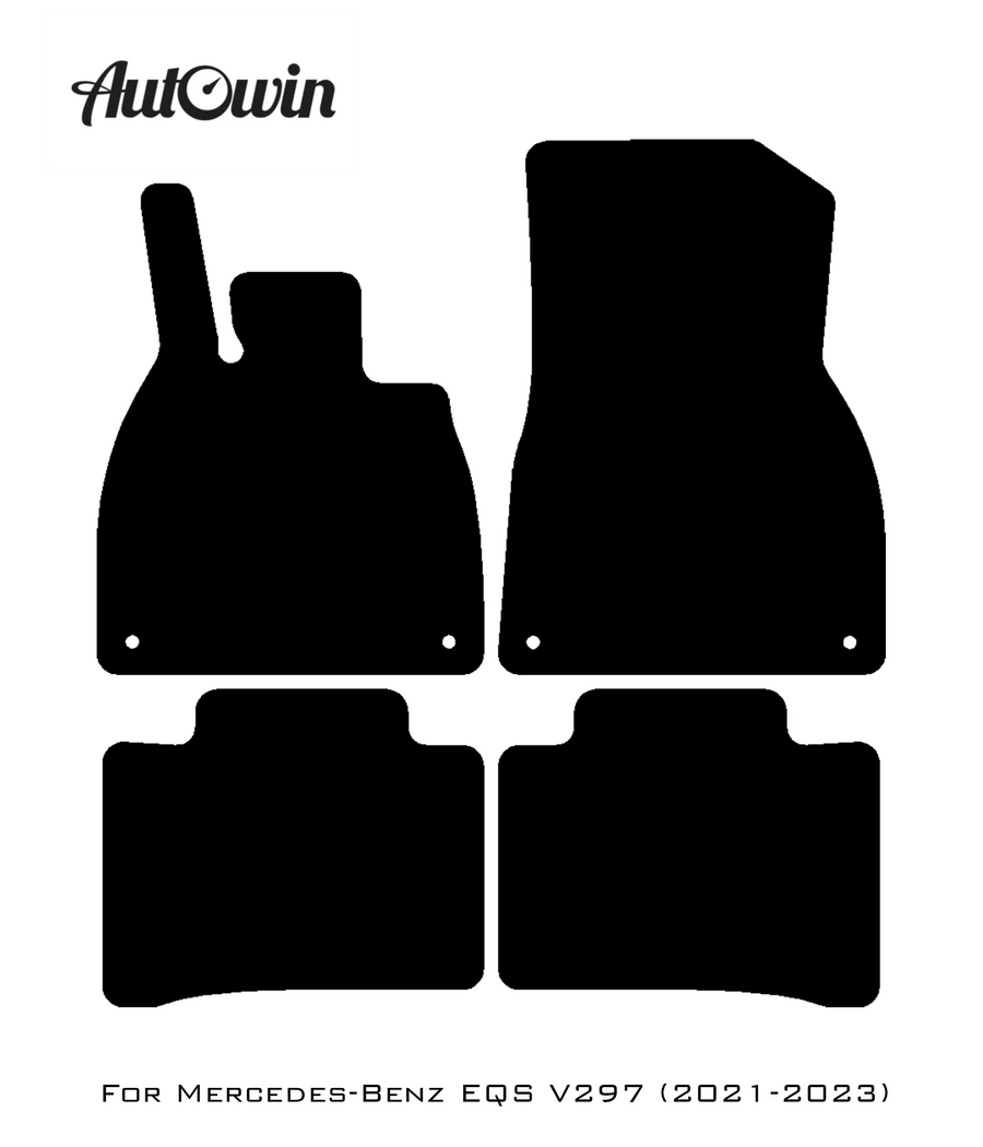 Black Floor Mats For Mercedes Benz EQS-Class V297 (2021-2023) | Fighter Jet Edition - AutoWin