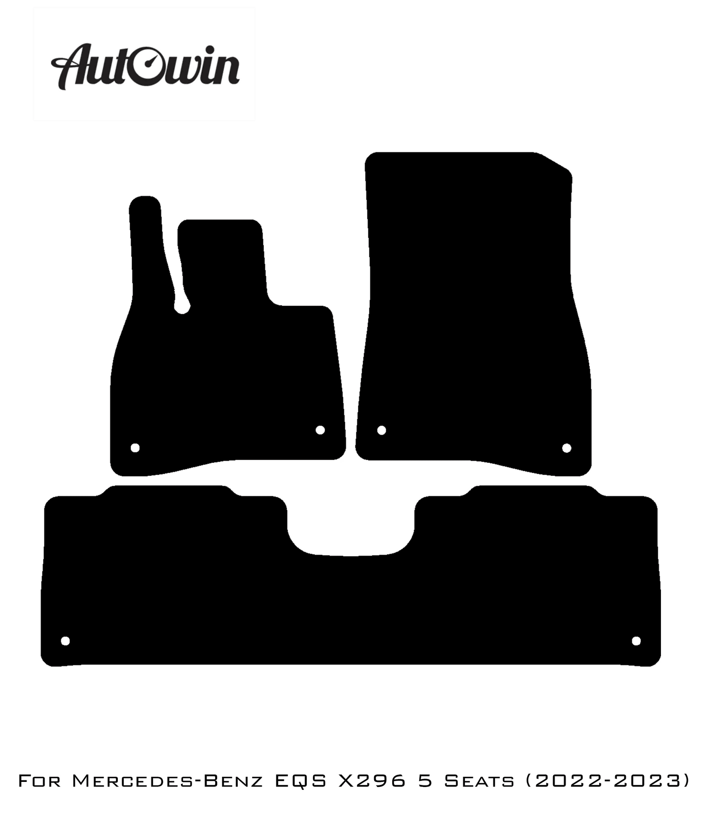 Customizable Black Floor Mats For Mercedes Benz EQS-Class X296 (2022-2023) - AutoWin