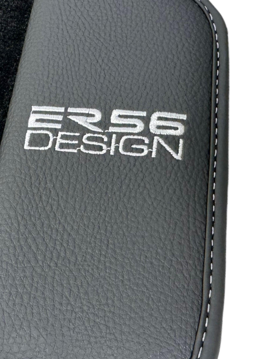 Black Floor Mats For Mercedes-Benz G Class 2019-2022 W463 With Leather Borders ER56 Design - AutoWin