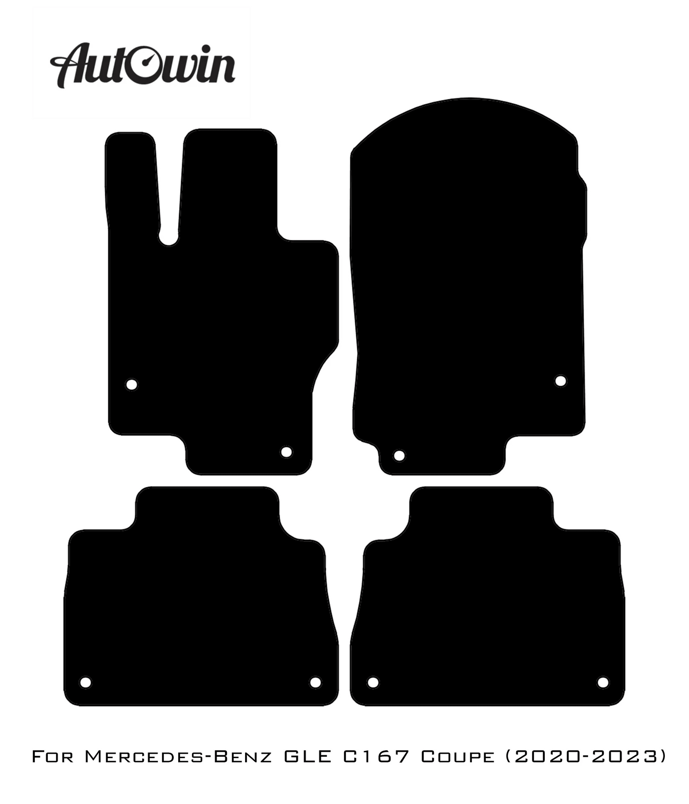 Black Floor Mats For Mercedes Benz GLE-Class C167 Coupe (2020-2023) | AutoWin Edition - AutoWin