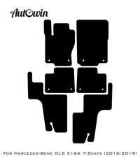 Black Floor Mats For Mercedes Benz GLS-Class X166 (2016-2019) | AutoWin Edition - AutoWin