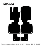 Black Floor Mats For Mercedes Benz GLS-Class X167 (2019-2023) | Fighter Jet Edition - AutoWin