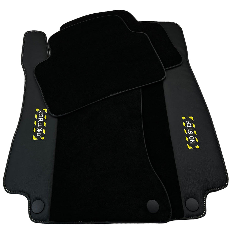 Black Floor Mats For Mercedes Benz GLS-Class X167 (2019-2023) | Fighter Jet Edition - AutoWin