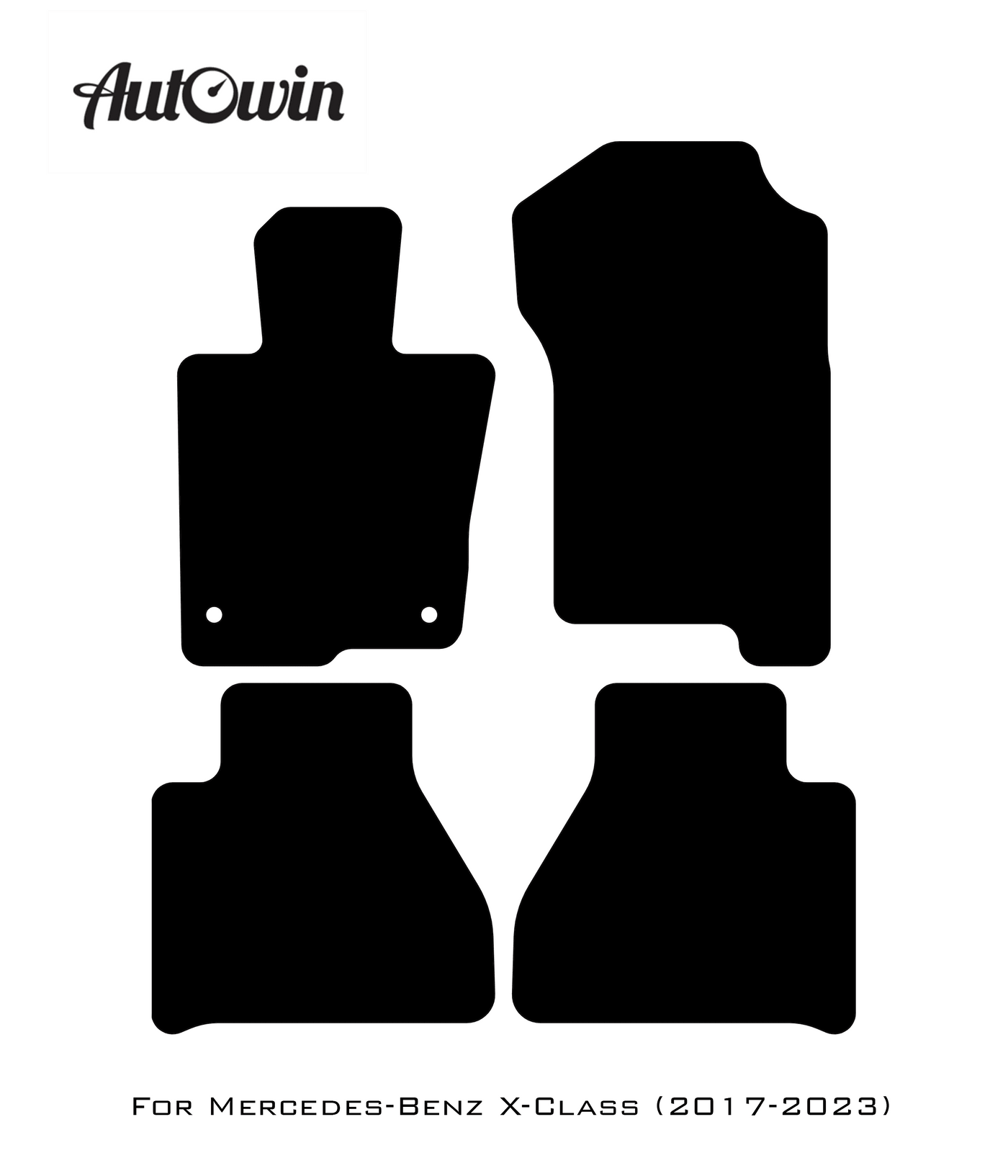 Black Floor Mats For Mercedes Benz X-Class W470 (2017-2023) | Fighter Jet Edition - AutoWin