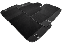 Black Floor Mats For Rolls Royce Black Badge Ghost Fluorescent Logo - AutoWin