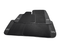 Black Floor Mats For Rolls Royce Black Badge Ghost Fluorescent Logo - AutoWin
