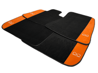 Black Floor Mats For Rolls Royce Black Badge Phantom Drophead Orange Alcantara - AutoWin