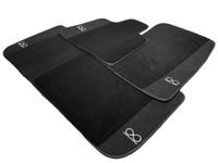 Black Floor Mats For Rolls Royce Black Badge Phantom Fluorescent Logo - AutoWin