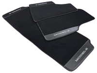 Black Floor Mats For Tesla Model S With Carbon Fiber Leather - AutoWin
