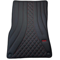 Black Leather Floor Mats For Mercedes Benz E-Class W124 Sedan (1985-1995) | ER56 Design - AutoWin