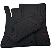 Black Leather Floor Mats For Mercedes Benz GLC-Class C253 Coupe (2016-2019) | ER56 Design - AutoWin