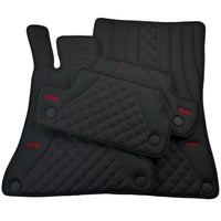 Black Leather Floor Mats For Mercedes Benz GLE-Class C167 Coupe (2020-2023) | ER56 Design - AutoWin