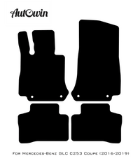 Black Leather Floor Mats For Mercedes Benz GLE-Class C167 Coupe - 5 Seats (2020-2023) Hybrid | ER56 Design - AutoWin