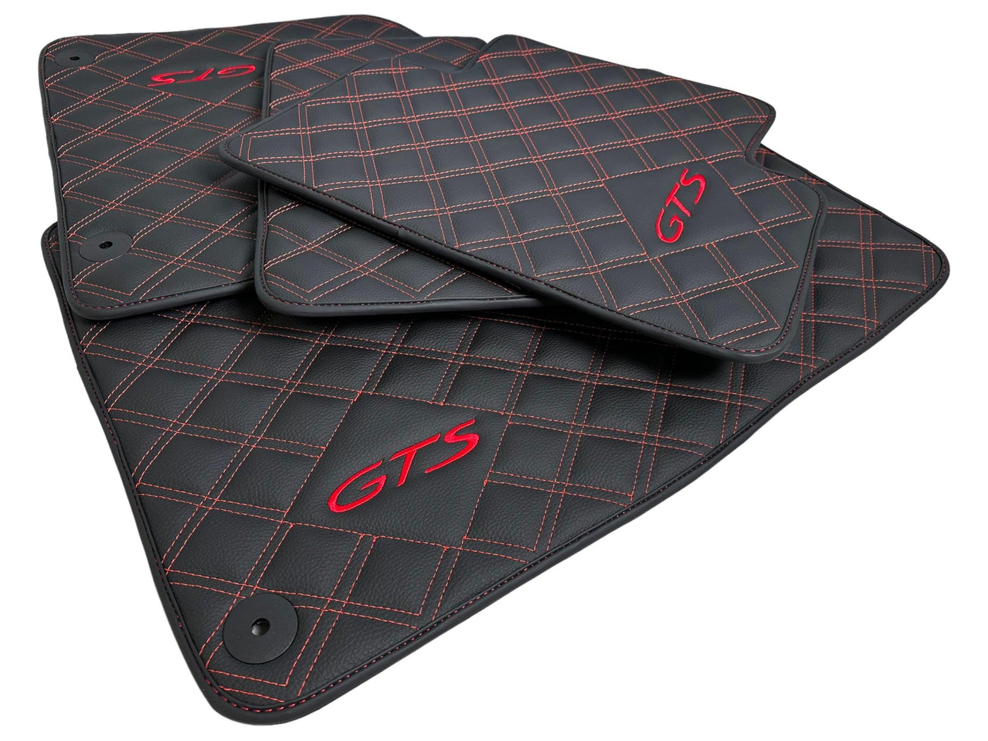 Black Leather Floor Mats for Porsche Macan GTS - AutoWin