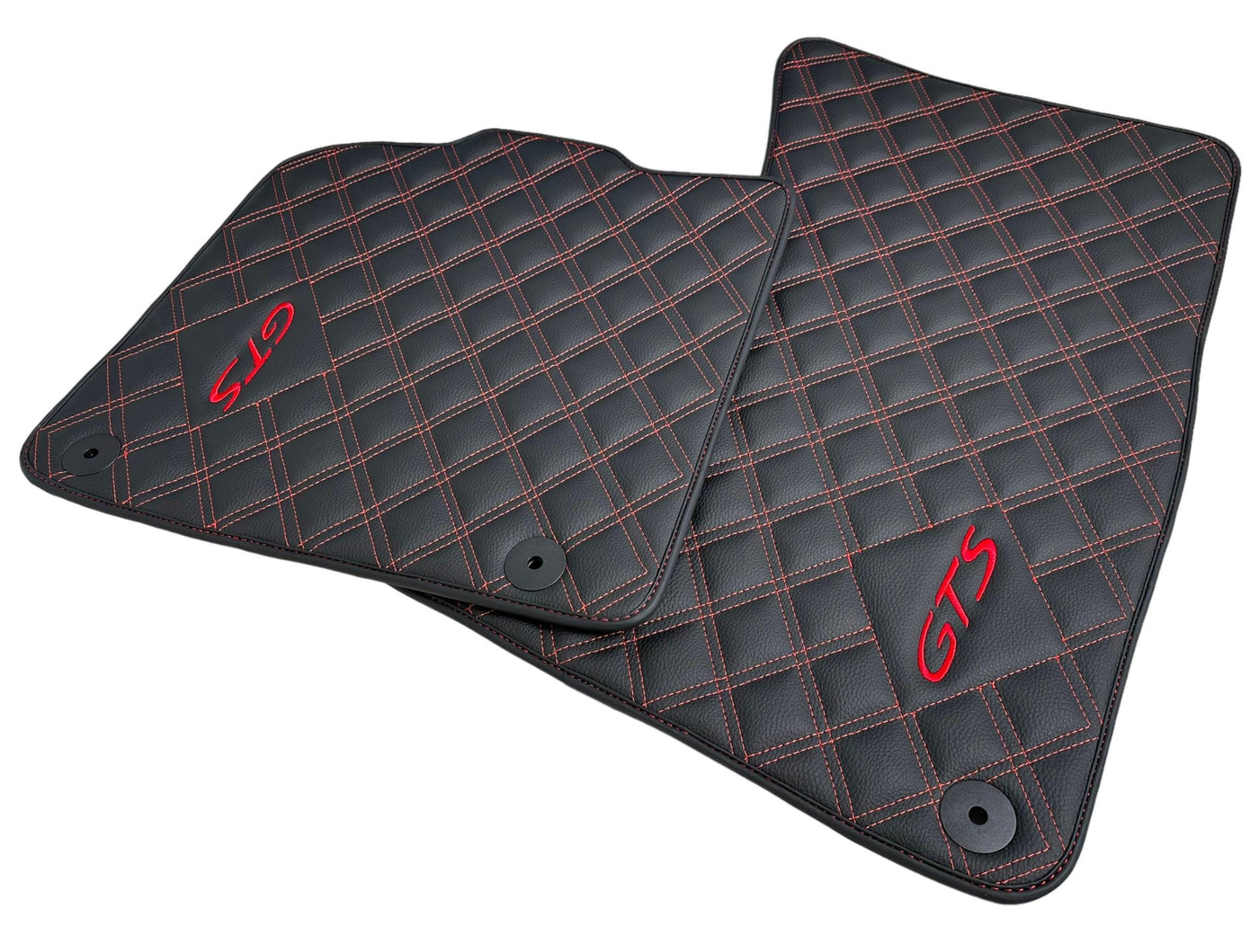 Black Leather Floor Mats for Porsche Macan GTS - AutoWin