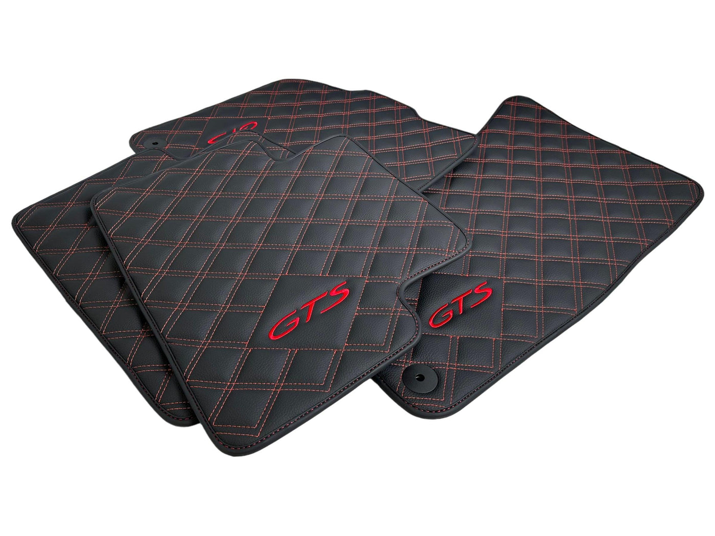 Black Leather Floor Mats for Porsche Macan GTS - AutoWin